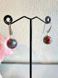 Sterling silver Japanese tensha beads and freshwater pearl earrings