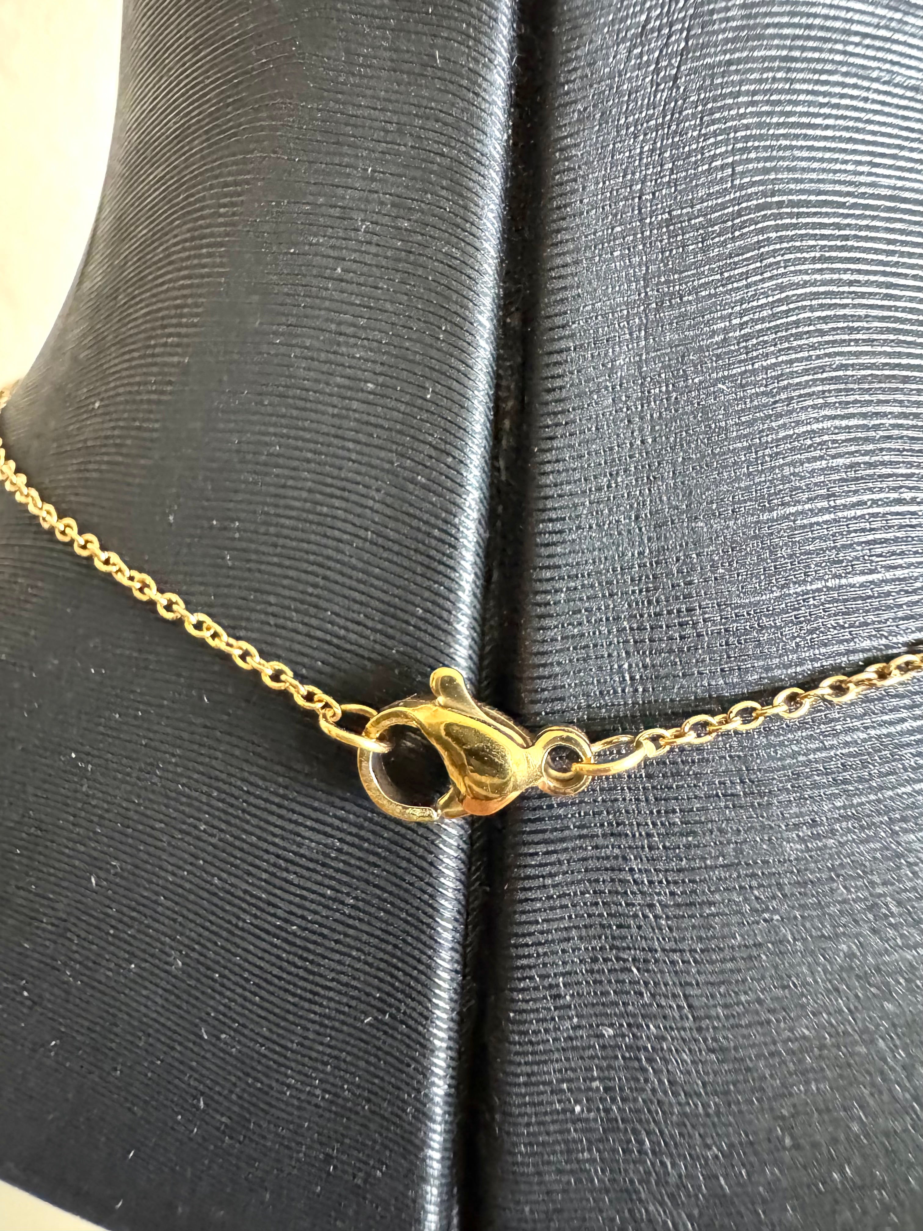 Freshwater golden pearl necklace with stainless gold chains(Tarnish free & water proof)