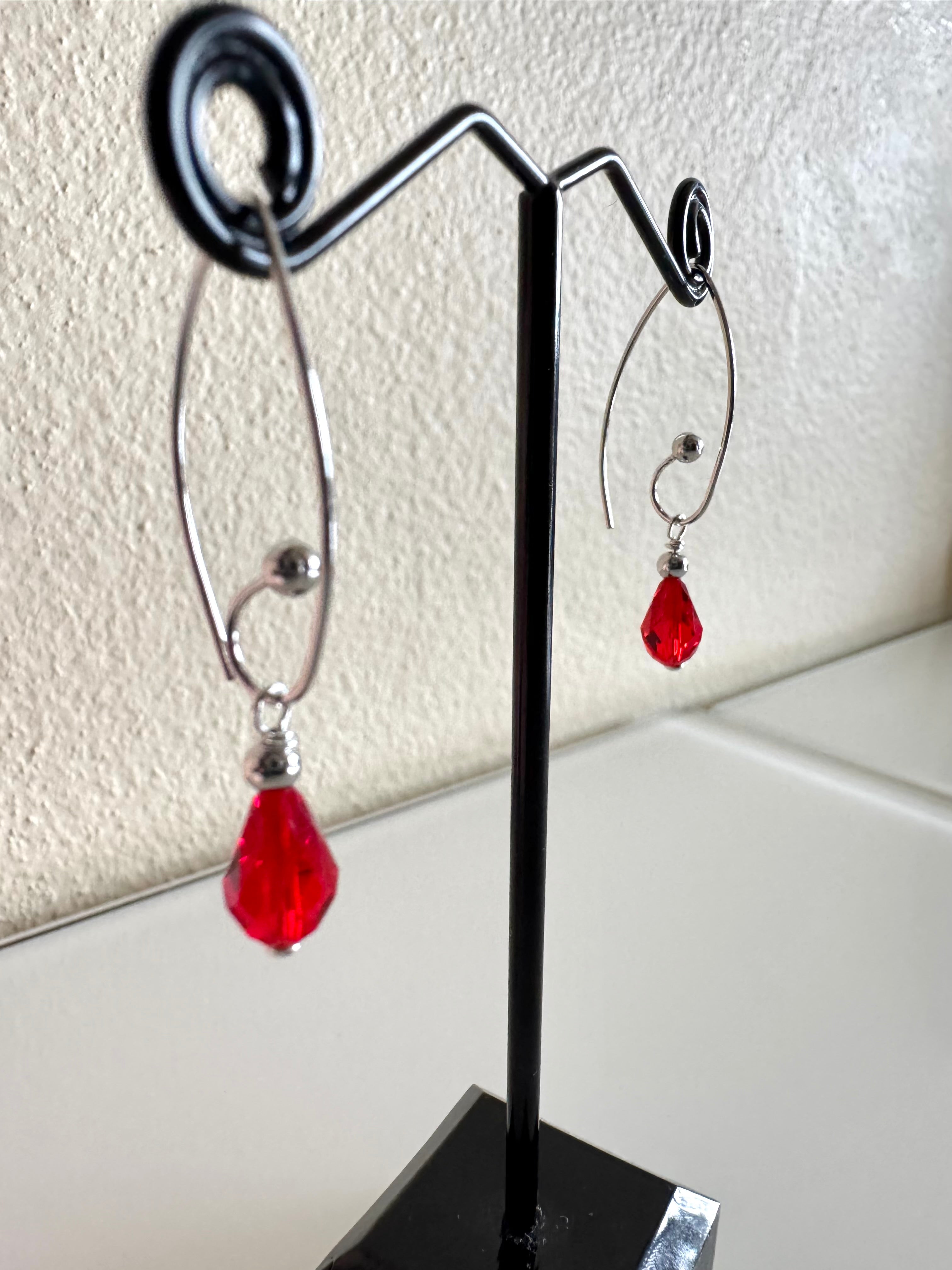 Sterling silver Swarovski elements crystal earring