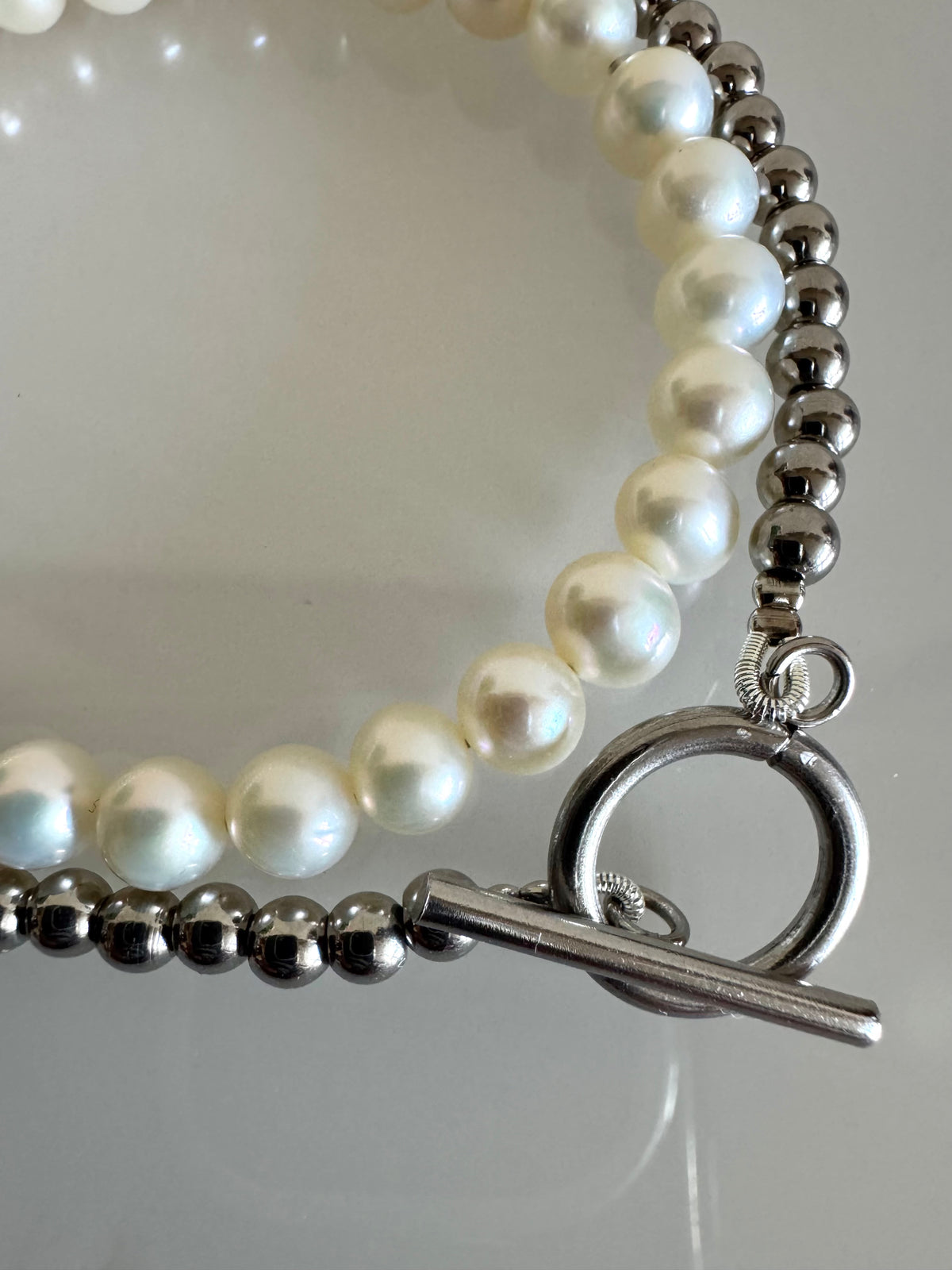Freshwater Pearl Wrapping Bracelet, Real Pearl Jewellery, Waterproof Surgical Stainless Beads & Toggle Clasps, Gift for Her