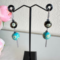 Sterling silver Japanese tensha beads and Swarovski elements crystal earrings with stainless chain and settings