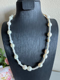 Natural freshwater pearl necklace with stainless gold clasps