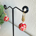 Sterling silver Japanese tensha beads and freshwater pearl earrings