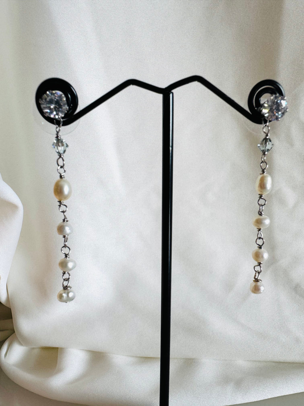Surgical Stainless Cubic Zirconia Studs Earrings with & Removable 3 Jackets, Minimalist Dainty Double-Sided Earrings, Gift for Her