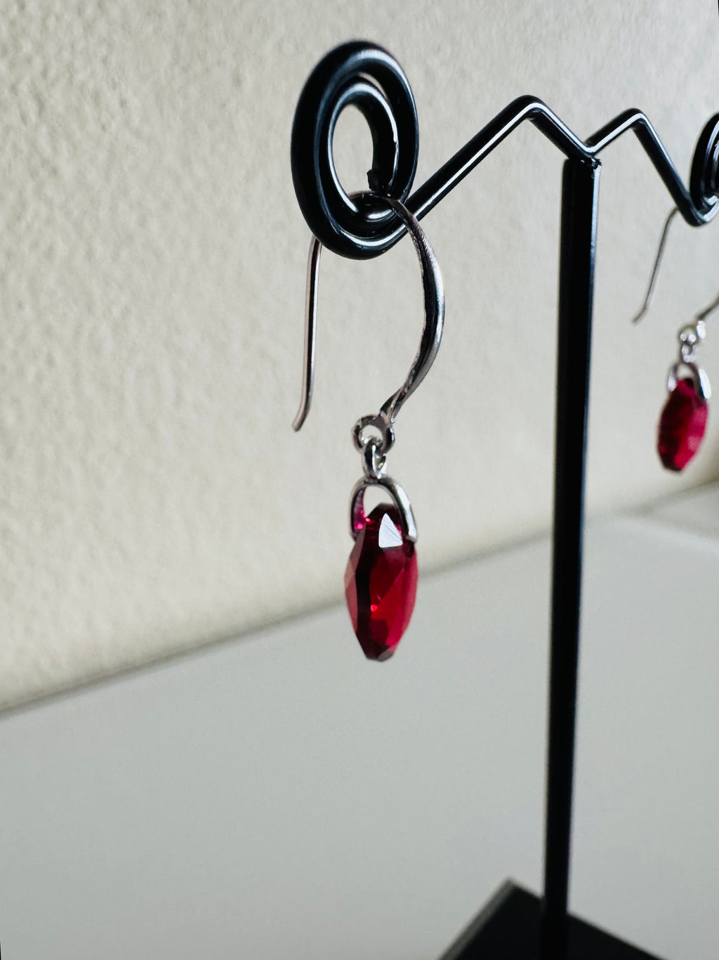 Swarovski Crystal Drop Earrings, Sterling Silver Dangle Earrings, Handmade Australian Jewellery, Red Crystal Earrings, Gift for Her