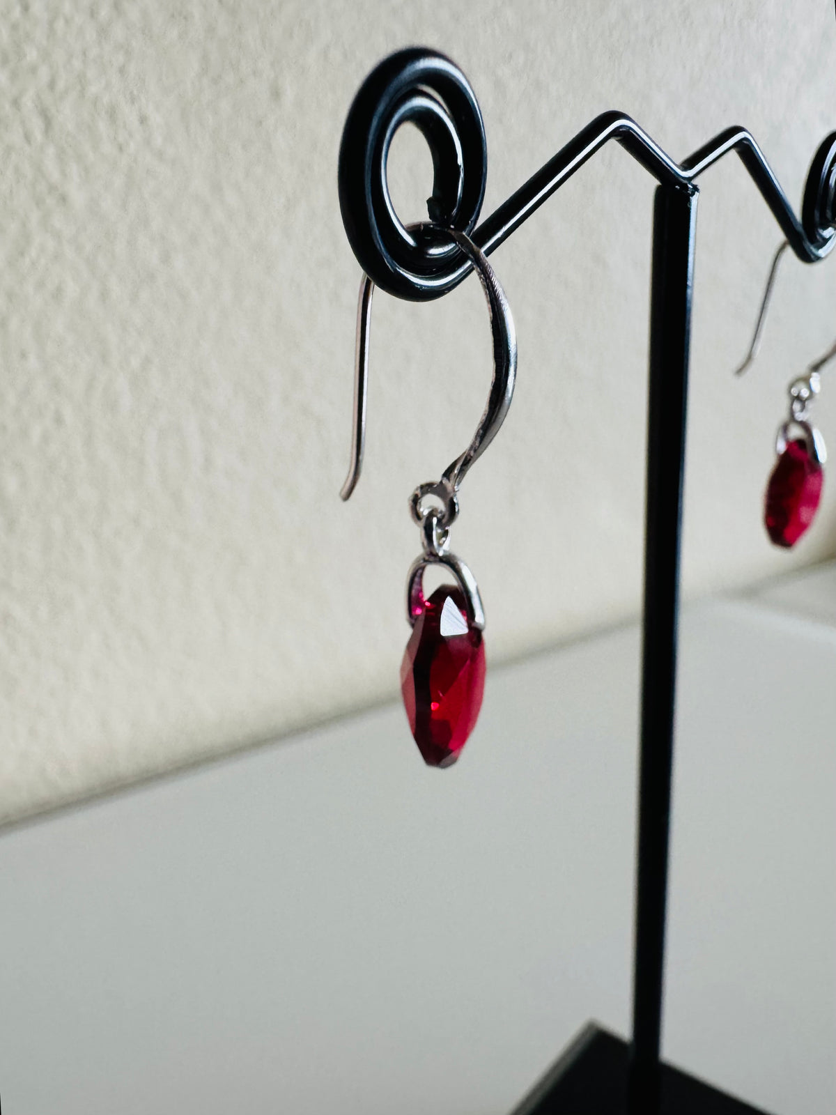 Swarovski Crystal Drop Earrings, Sterling Silver Dangle Earrings, Handmade Australian Jewellery, Red Crystal Earrings, Gift for Her