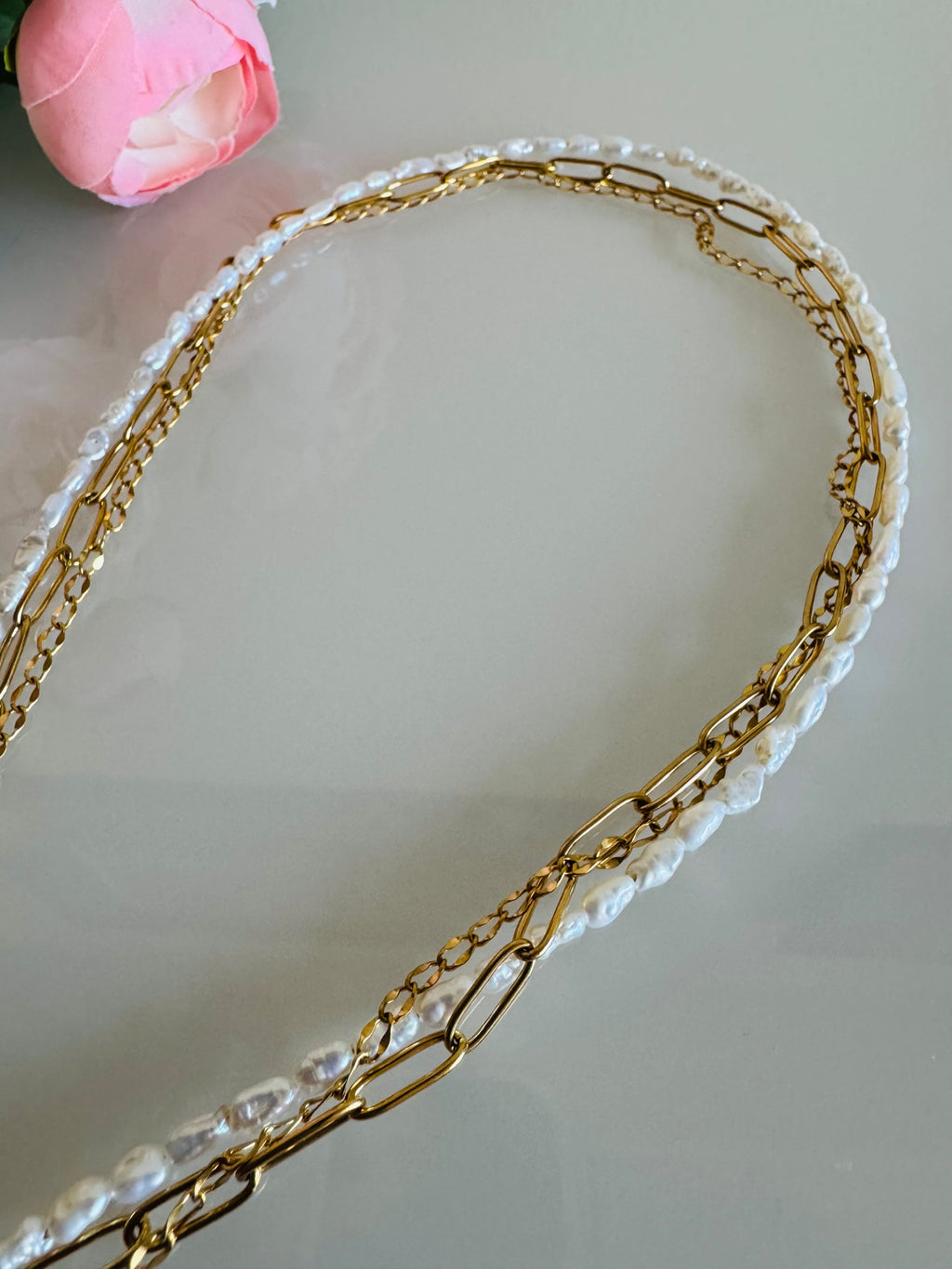 Large Flat Baroque Pearl Pendant with Surgical Stainless Chains, Genuine Natural pearl Necklace, Tarnish Free, Handcrafted in Australia