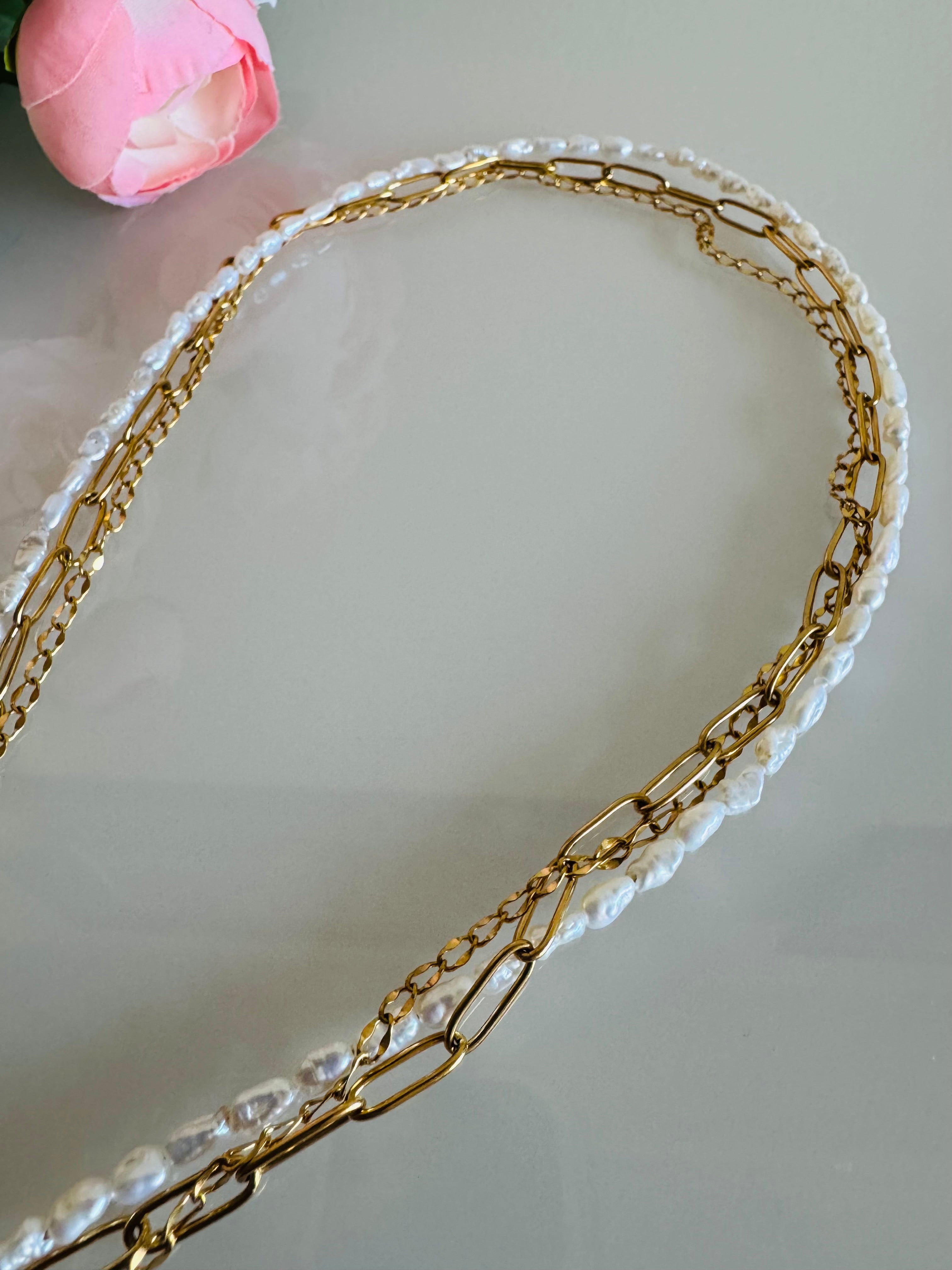 Large Flat Baroque Pearl Pendant with Surgical Stainless Chains, Genuine Natural pearl Necklace, Tarnish Free, Handcrafted in Australia