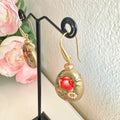 Sterling silver Japanese tensha beads and freshwater pearl earrings