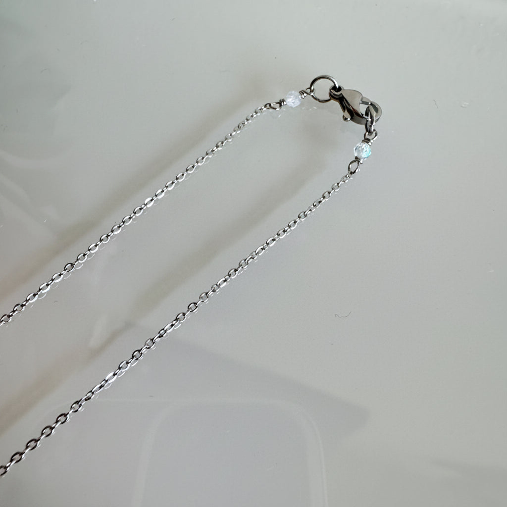 Natural Freshwater pearl necklace with stainless chain(Tarnish free & water proof)