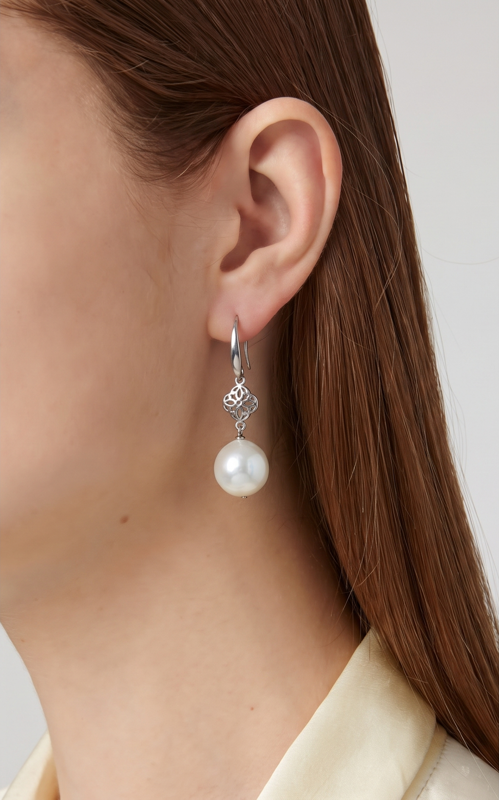 Freshwater Roundish Pearl Drop Earrings With Surgical Stainless Hooks, Dangle, Elegant Bridal Jewellery, Anniversary Gift, 13mm Pearl