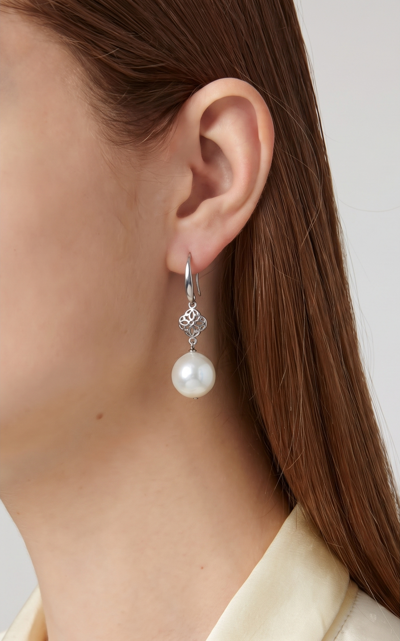 Freshwater Roundish Pearl Drop Earrings With Surgical Stainless Hooks, Dangle, Elegant Bridal Jewellery, Anniversary Gift, 13mm Pearl