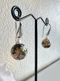 Sterling silver Japanese tensha beads and freshwater pearl earrings