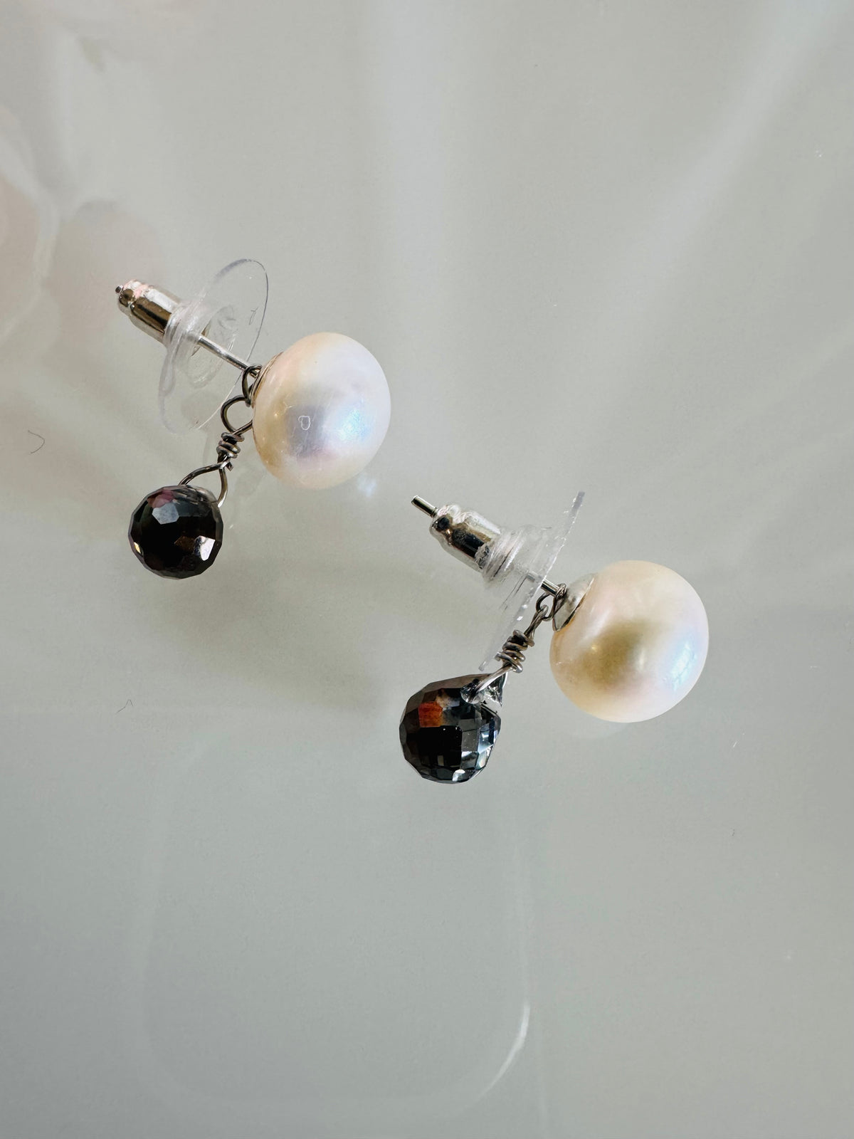 925 Silver Pearl Stud Earrings with Stainless Steel Body & Removable Jackets, Minimalist Dainty Double-Sided Earrings, Gift for Her