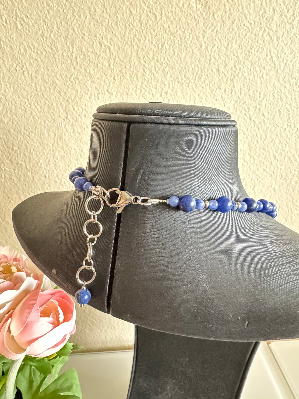 Sodalite necklace with stainless settings(Tarnish free)