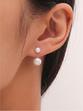 925 Sterling Silver Rhodium Plated Freshwater Pearl Studs Earrings, Elegant Bridal Jewellery, Anniversary Gift