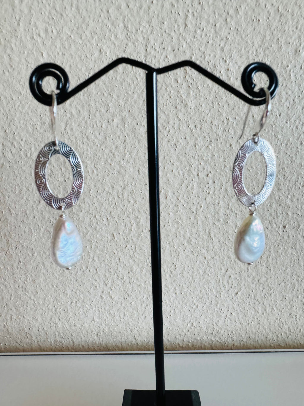 Sterling Silver Freshwater Drop shape Pearl Earrings Dangle Statement Earrings Handmade in Australia Gift for Her Anniversary Gift