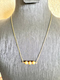 Freshwater golden pearl necklace with stainless gold chains(Tarnish free & water proof)