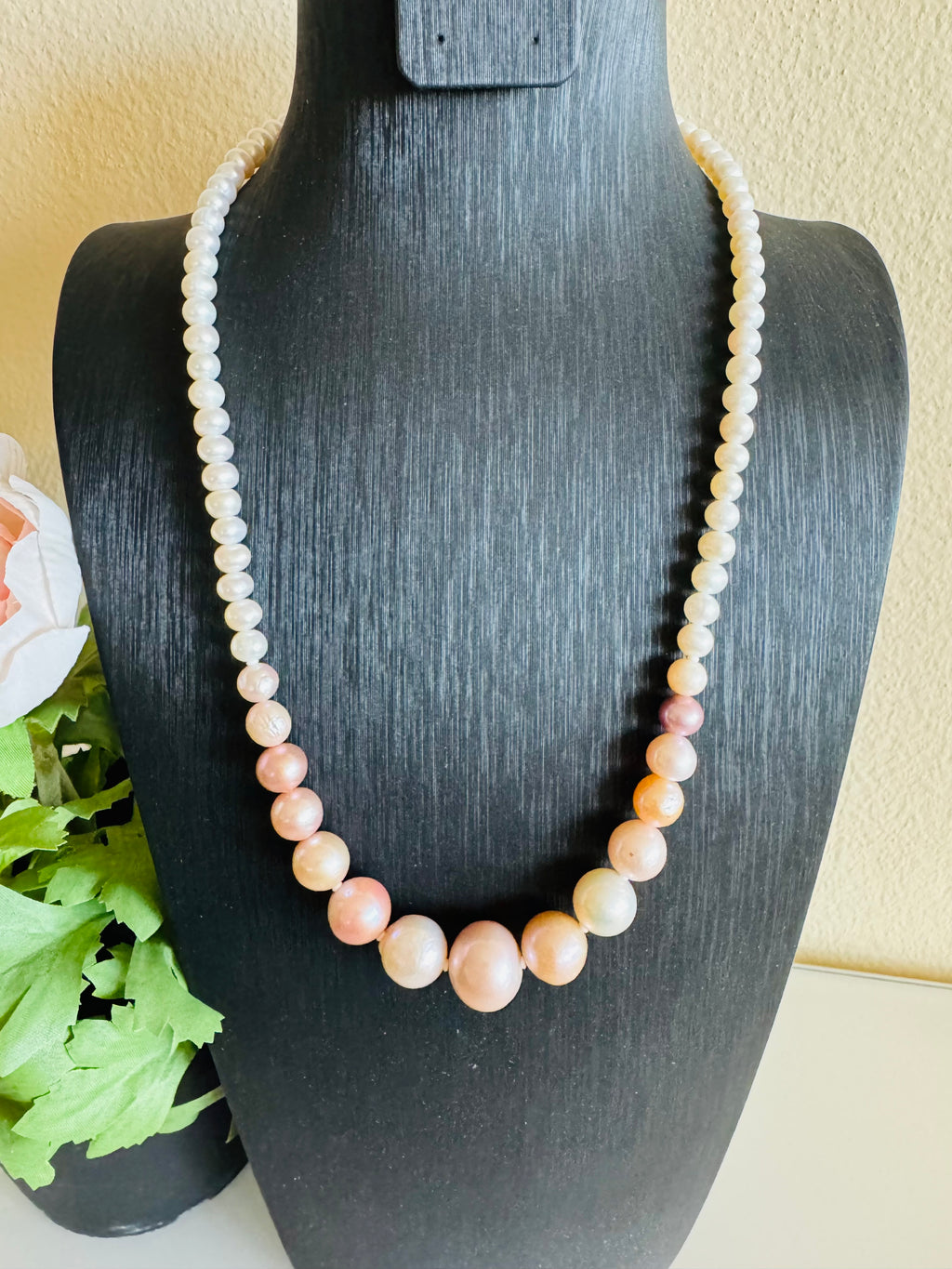 Natural Multiple Pink colours and White Freshwater Pearl Necklace, Surgical Stainless clasps, Handmade Australia