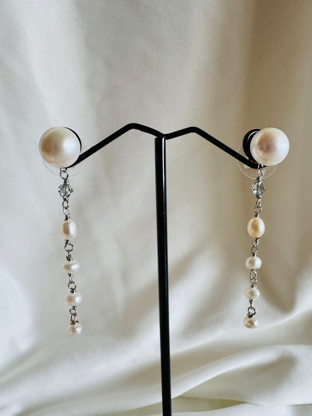 925 Silver Pearl Stud Earrings with Stainless Steel Body & Removable Jackets, Minimalist Dainty Double-Sided Earrings, Gift for Her