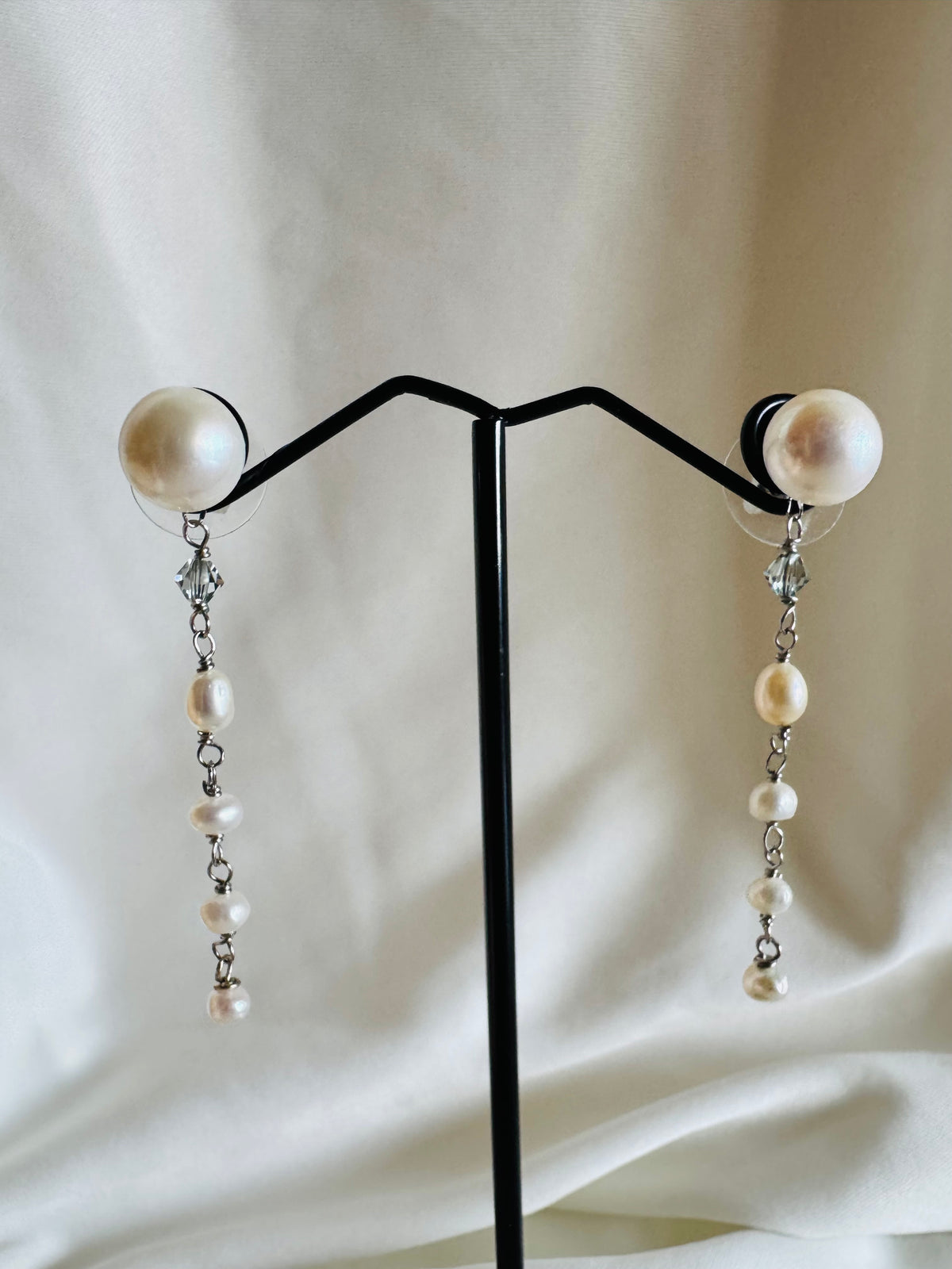 925 Silver Pearl Stud Earrings with Stainless Steel Body & Removable Jackets, Minimalist Dainty Double-Sided Earrings, Gift for Her