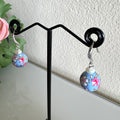 Sterling silver Japanese tensha beads and freshwater pearl earrings