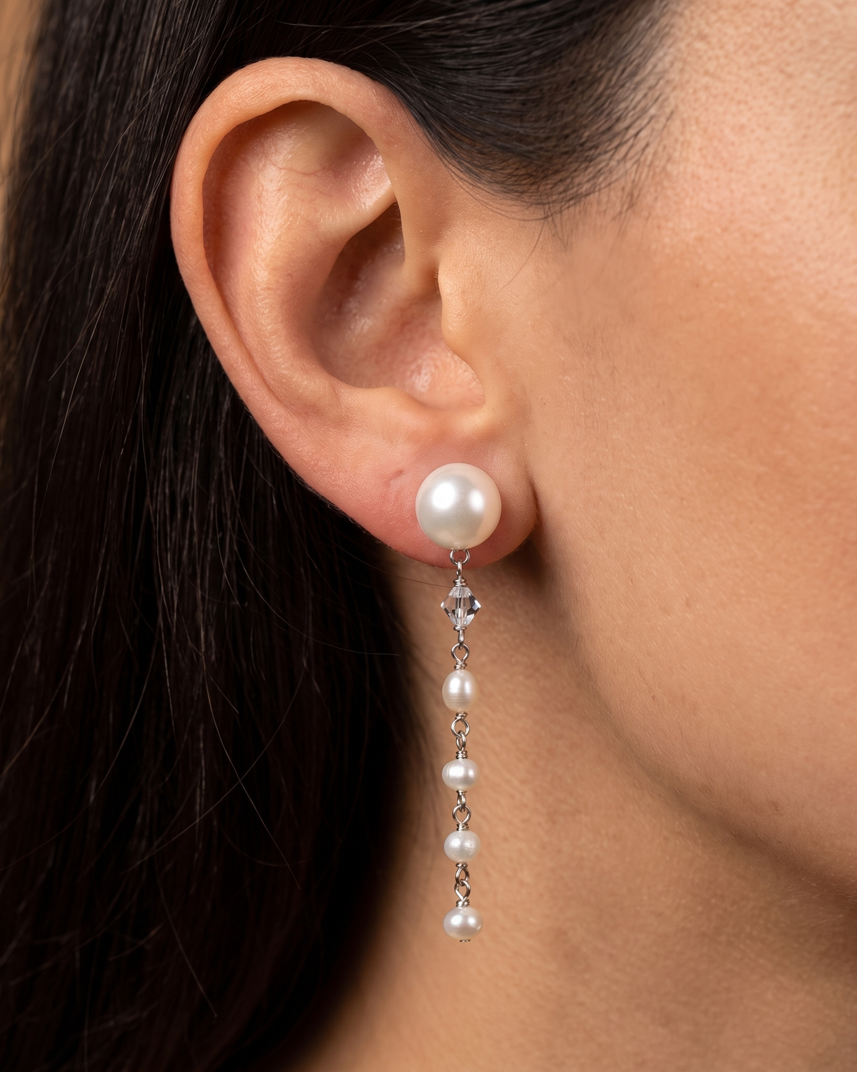 925 Silver Pearl Stud Earrings with Stainless Steel Body & Removable Jackets, Minimalist Dainty Double-Sided Earrings, Gift for Her