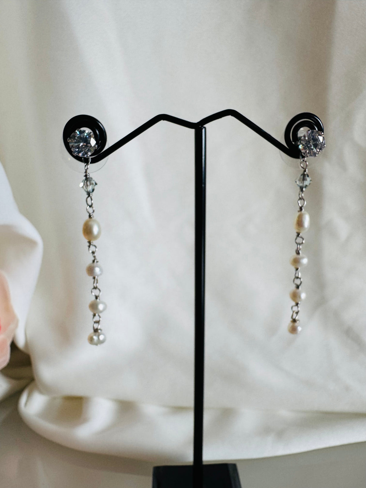 Surgical Stainless Cubic Zirconia Studs Earrings with & Removable 3 Jackets, Minimalist Dainty Double-Sided Earrings, Gift for Her