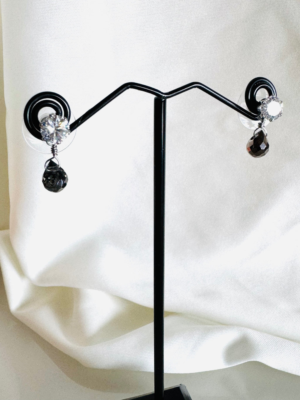 Surgical Stainless Cubic Zirconia Studs Earrings with & Removable 3 Jackets, Minimalist Dainty Double-Sided Earrings, Gift for Her