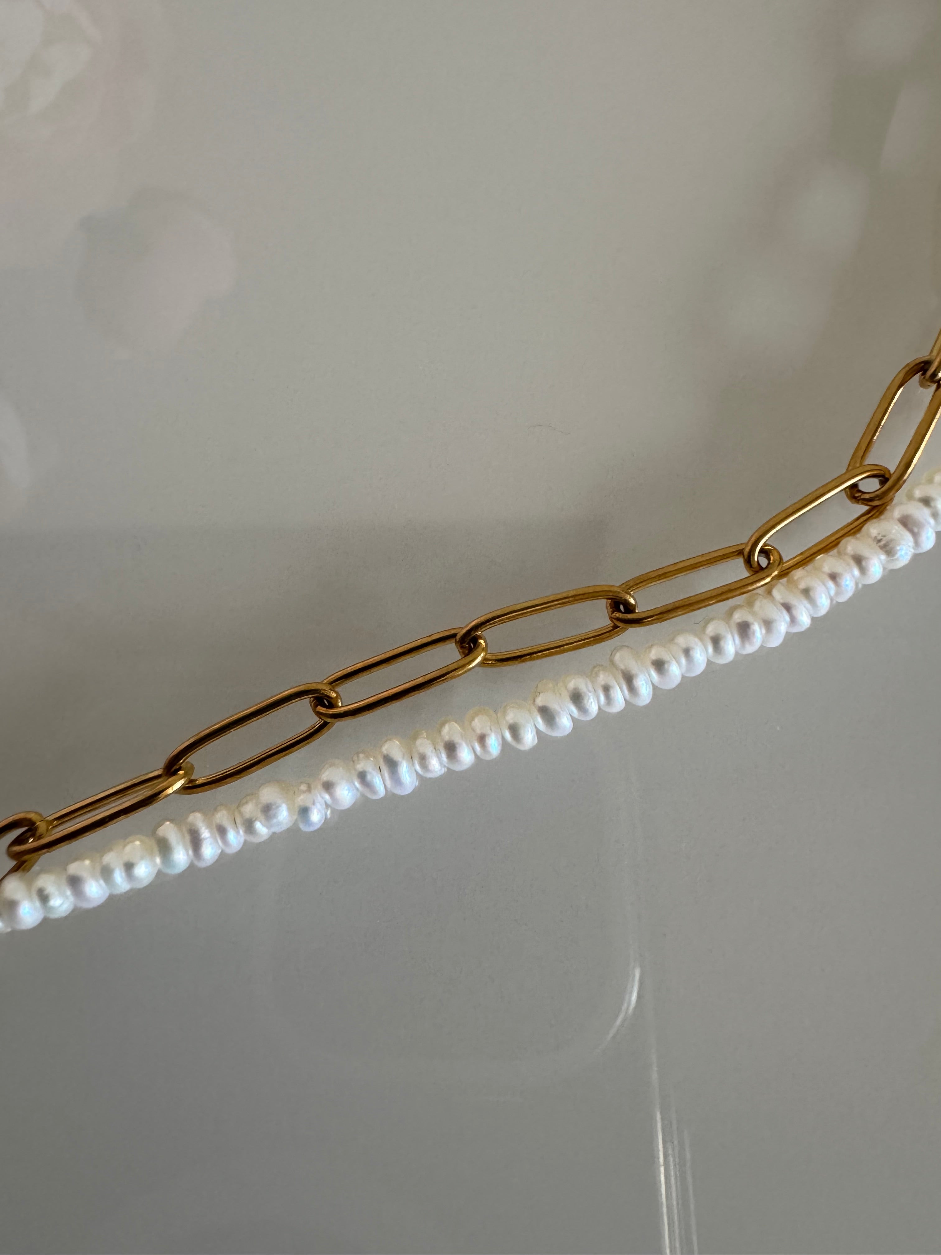 Large Rectangular Baroque Pearl Pendant Necklace, Surgical Stainless Gold Toggle Clasp and Chain, Freshwater Mini Pearls, Handmade Sydney