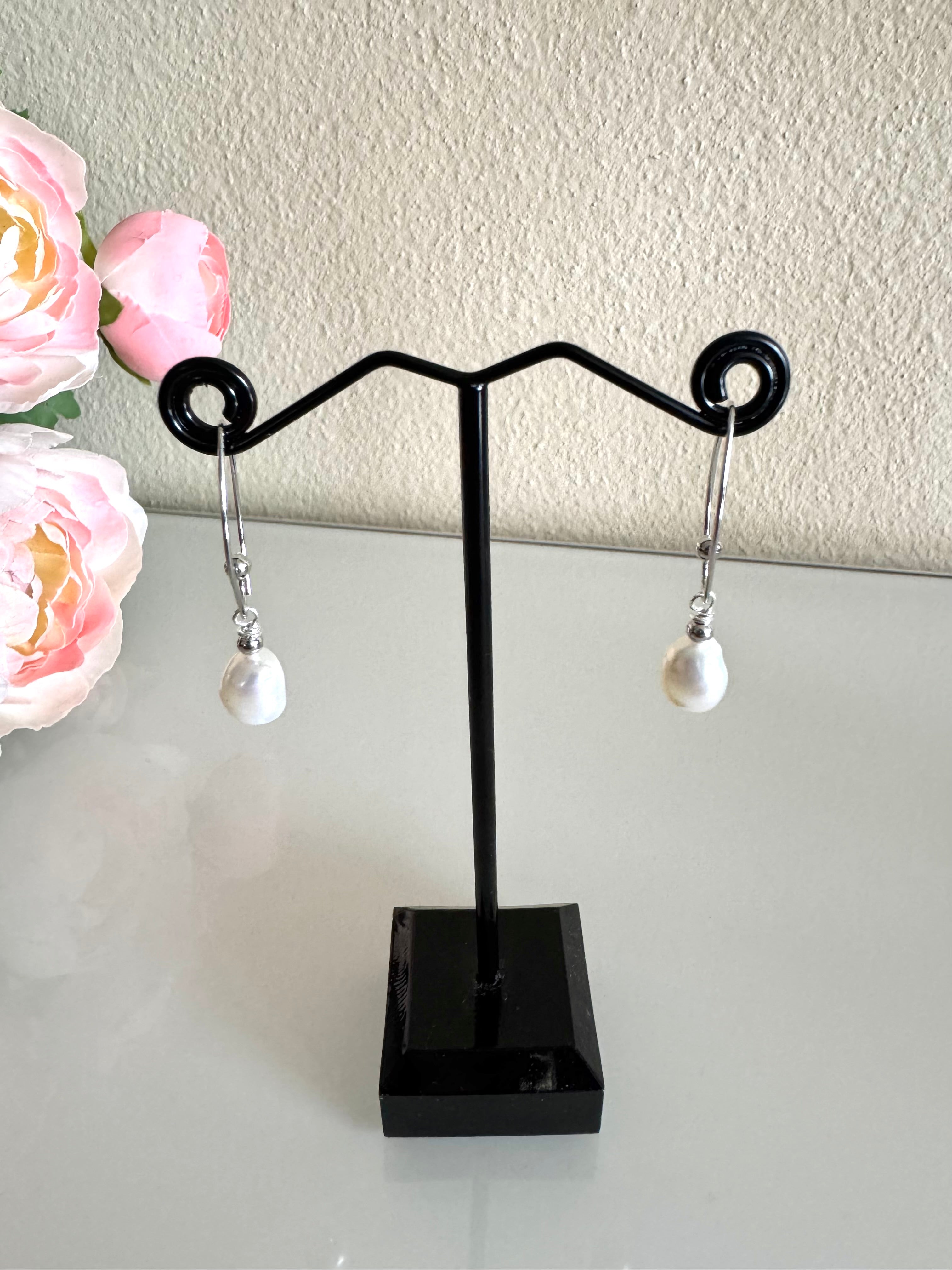 Sterling silver freshwater pearl earrings