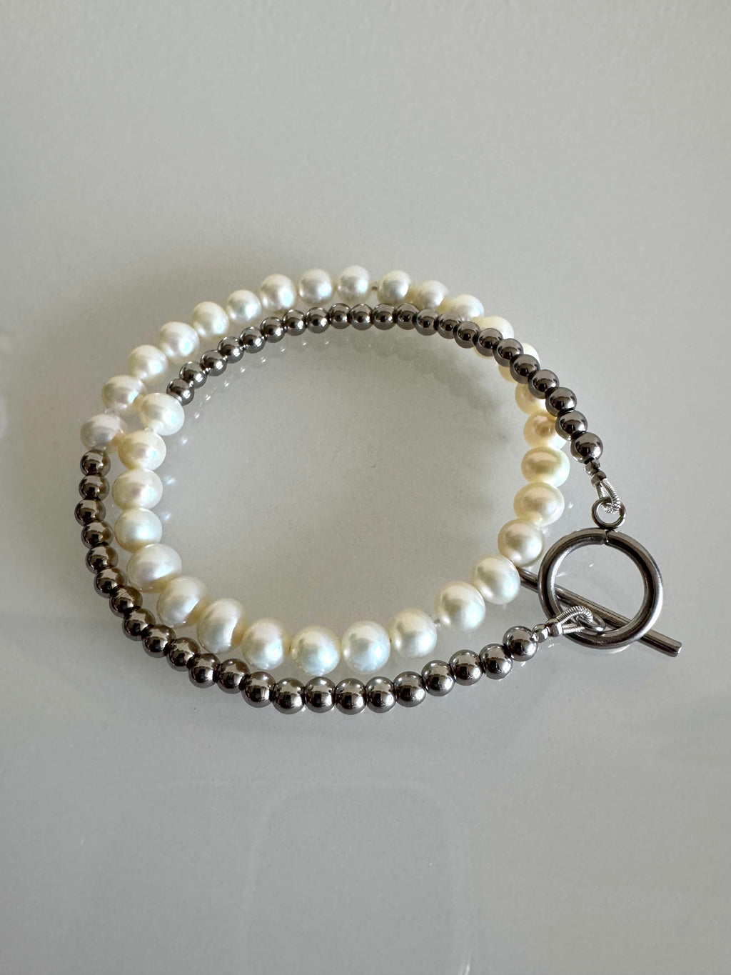 Freshwater Pearl Wrapping Bracelet, Real Pearl Jewellery, Waterproof Surgical Stainless Beads & Toggle Clasps, Gift for Her