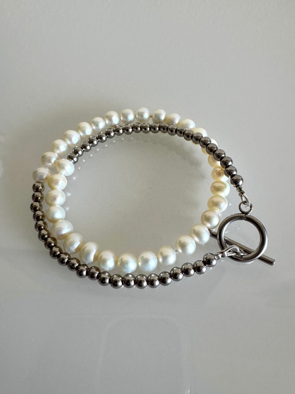 Freshwater Pearl Wrapping Bracelet, Real Pearl Jewellery, Waterproof Surgical Stainless Beads & Toggle Clasps, Gift for Her