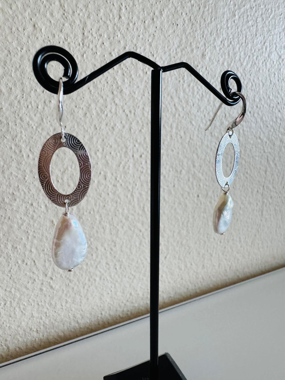 Sterling Silver Freshwater Drop shape Pearl Earrings Dangle Statement Earrings Handmade in Australia Gift for Her Anniversary Gift