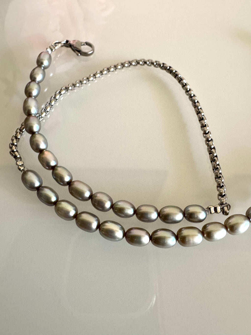 Freshwater Grey Colour Pearl Wrapping Bracelet, Real Pearl Jewellery, Waterproof Surgical Stainless Chain & Adjustable Clasps, Gift for Her