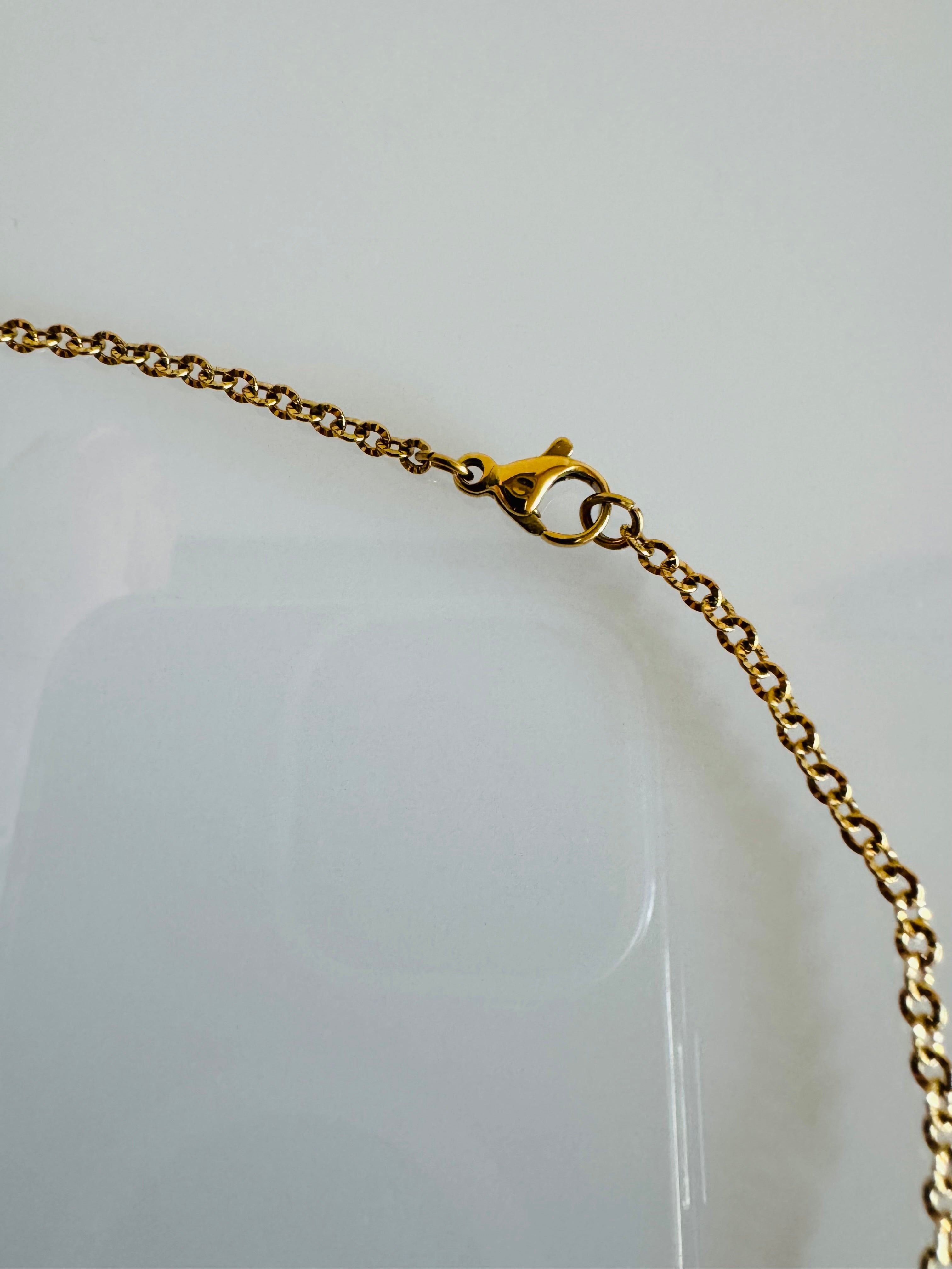 Handmade Freshwater Pearl Necklace, Gold Surgical Stainless Steel Chain Choker, Tarnish Free, Waterproof Necklace, Minimalist Dangle Jewelry