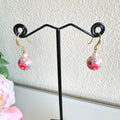 Sterling silver Japanese tensha beads and freshwater pearl earrings