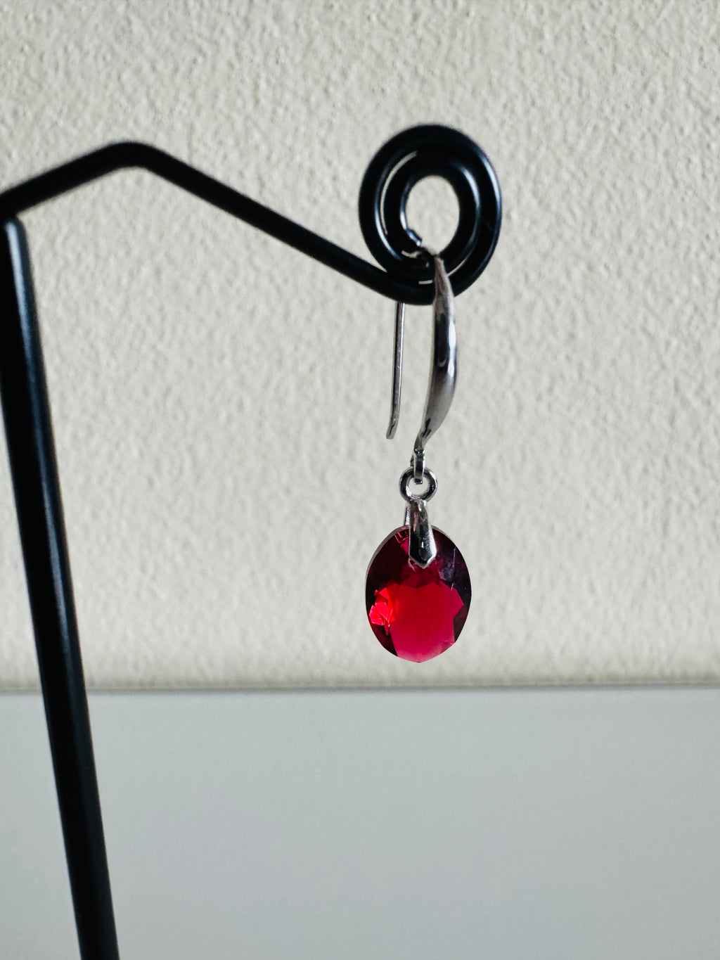 Swarovski Crystal Drop Earrings, Sterling Silver Dangle Earrings, Handmade Australian Jewellery, Red Crystal Earrings, Gift for Her
