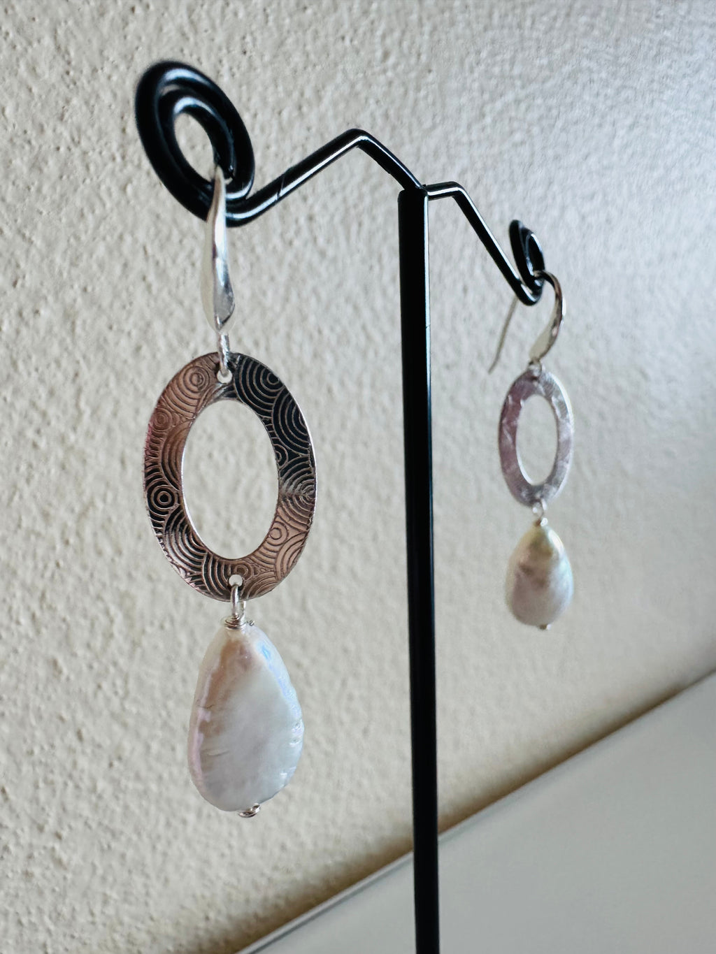 Sterling Silver Freshwater Drop shape Pearl Earrings Dangle Statement Earrings Handmade in Australia Gift for Her Anniversary Gift