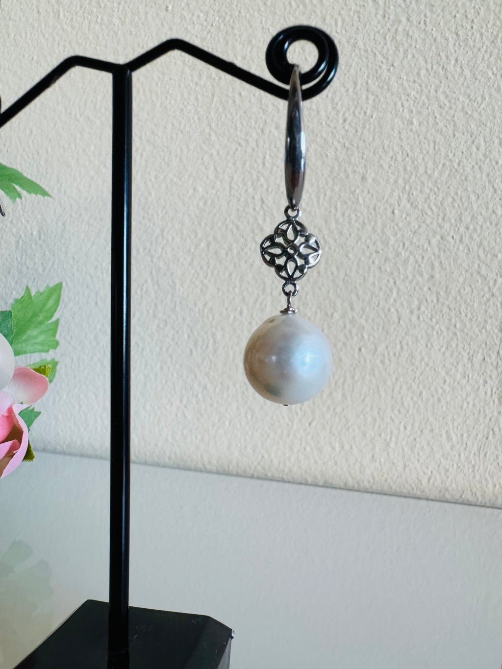 Freshwater Roundish Pearl Drop Earrings With Surgical Stainless Hooks, Dangle, Elegant Bridal Jewellery, Anniversary Gift, 13mm Pearl