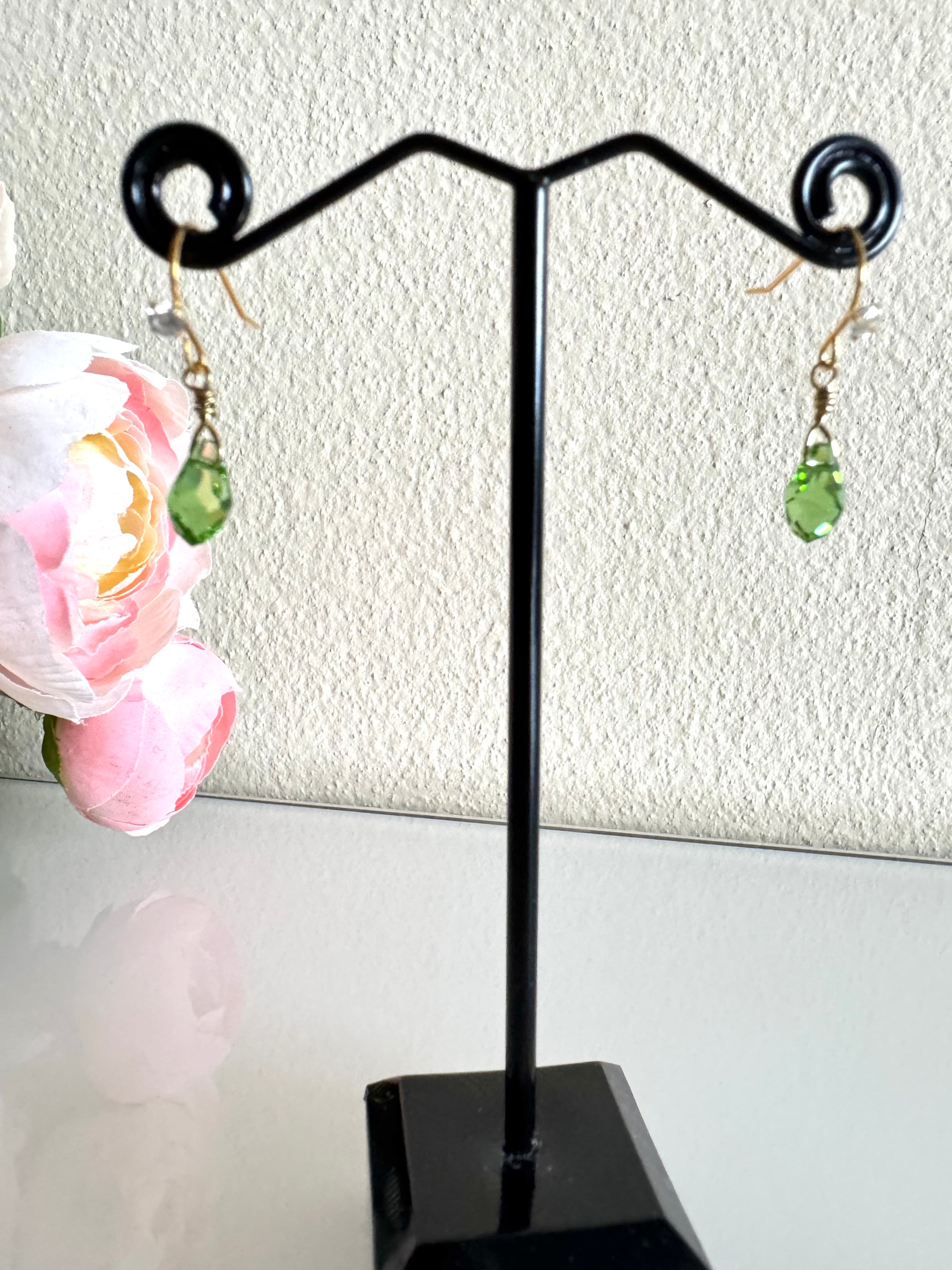 Sterling silver Swarovski elements crystal earring hooks