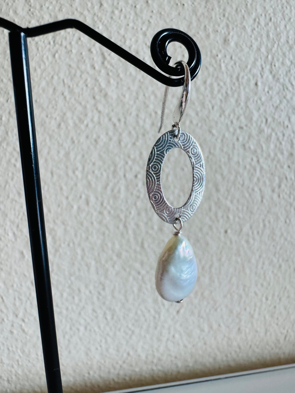Sterling Silver Freshwater Drop shape Pearl Earrings Dangle Statement Earrings Handmade in Australia Gift for Her Anniversary Gift