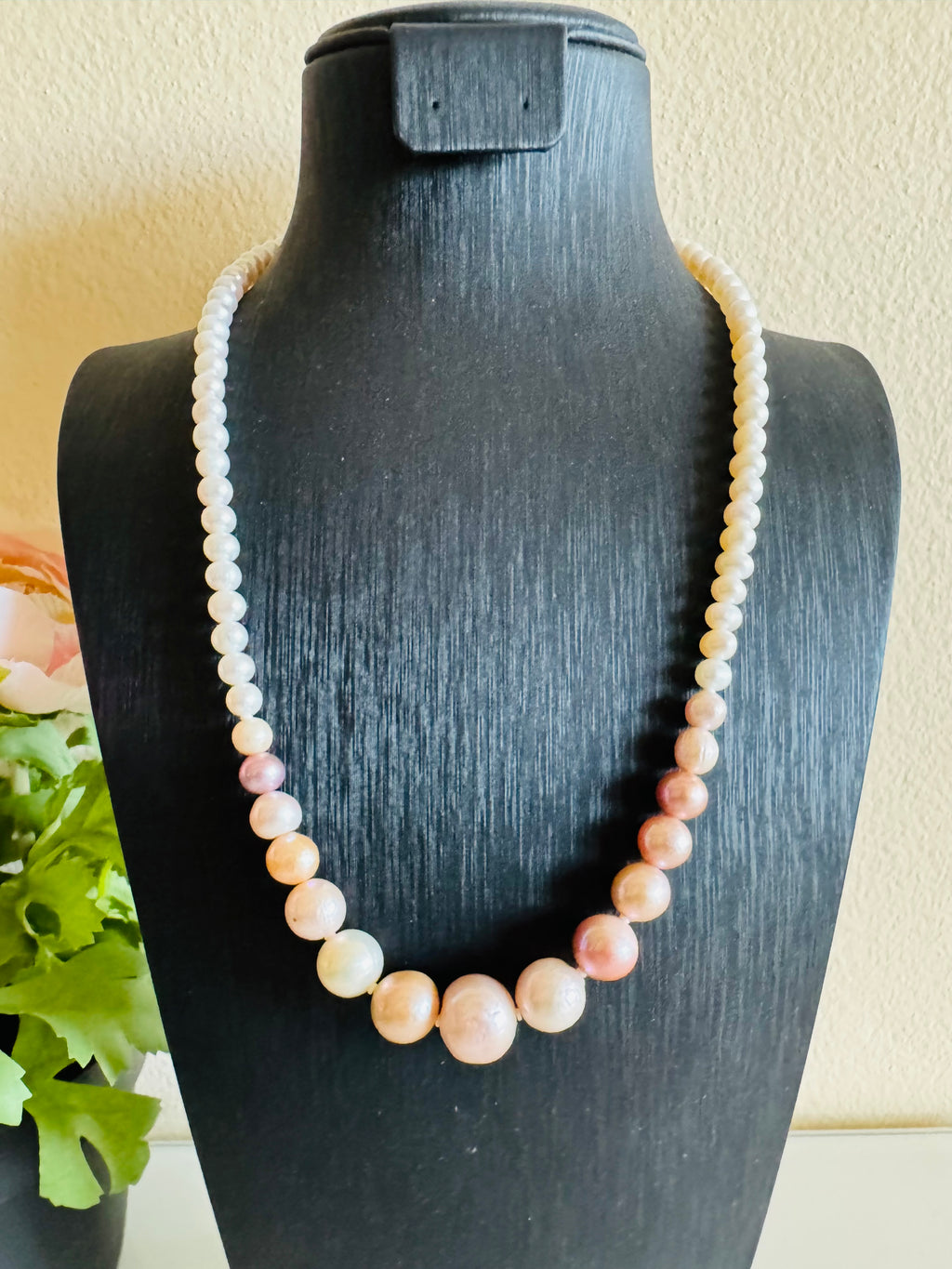 Natural Multiple Pink colours and White Freshwater Pearl Necklace, Surgical Stainless clasps, Handmade Australia
