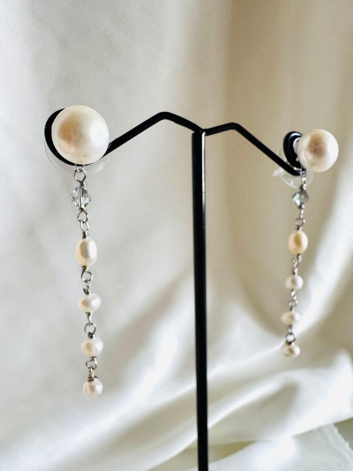 925 Silver Pearl Stud Earrings with Stainless Steel Body & Removable Jackets, Minimalist Dainty Double-Sided Earrings, Gift for Her