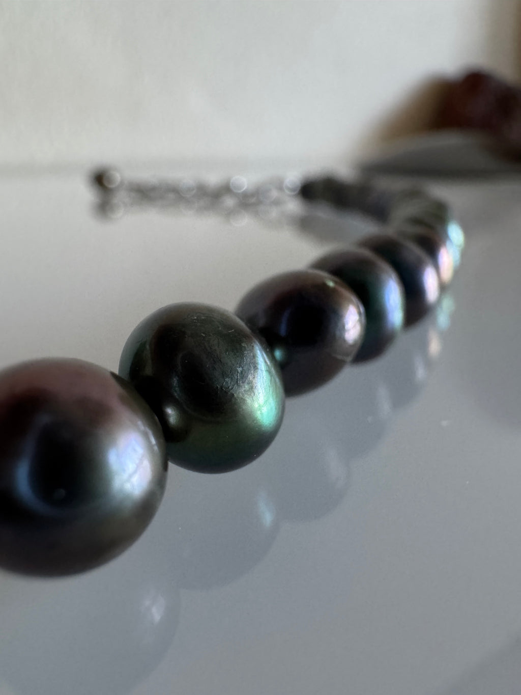 Freshwater Black Pearl Bracelet With Surgical Stainless Chains