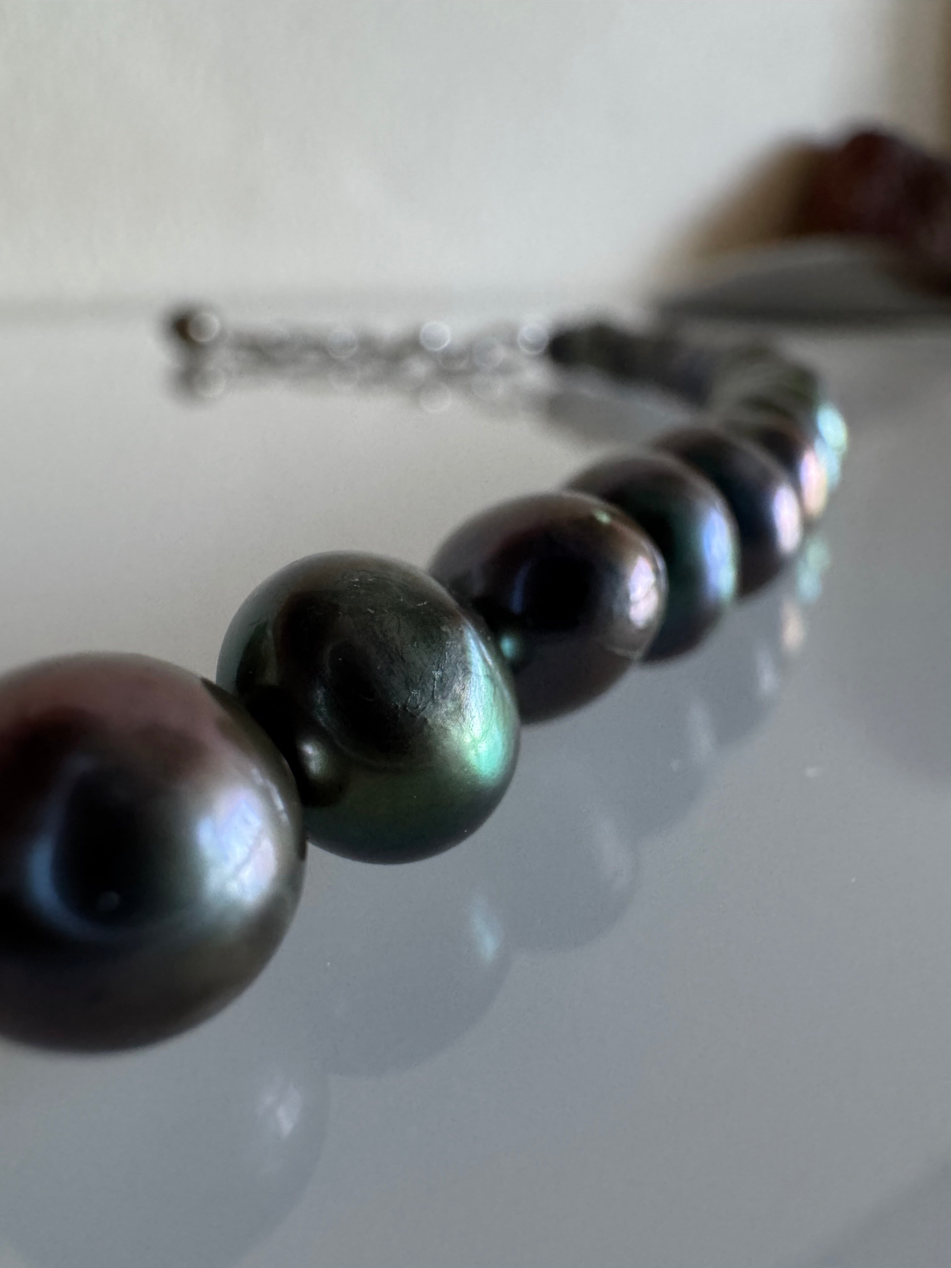 Freshwater Black Pearl Bracelet With Surgical Stainless Chains