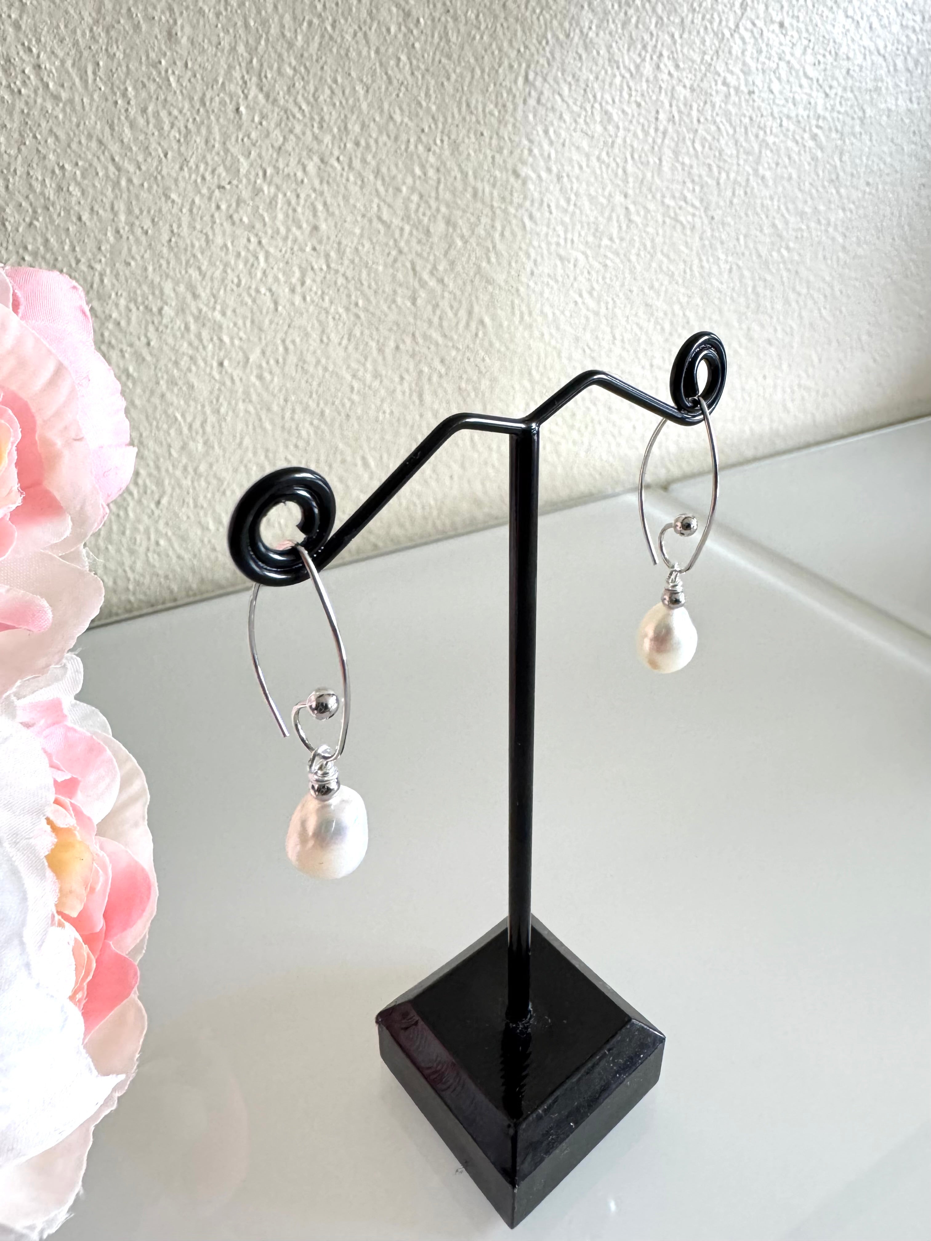 Sterling silver freshwater pearl earrings