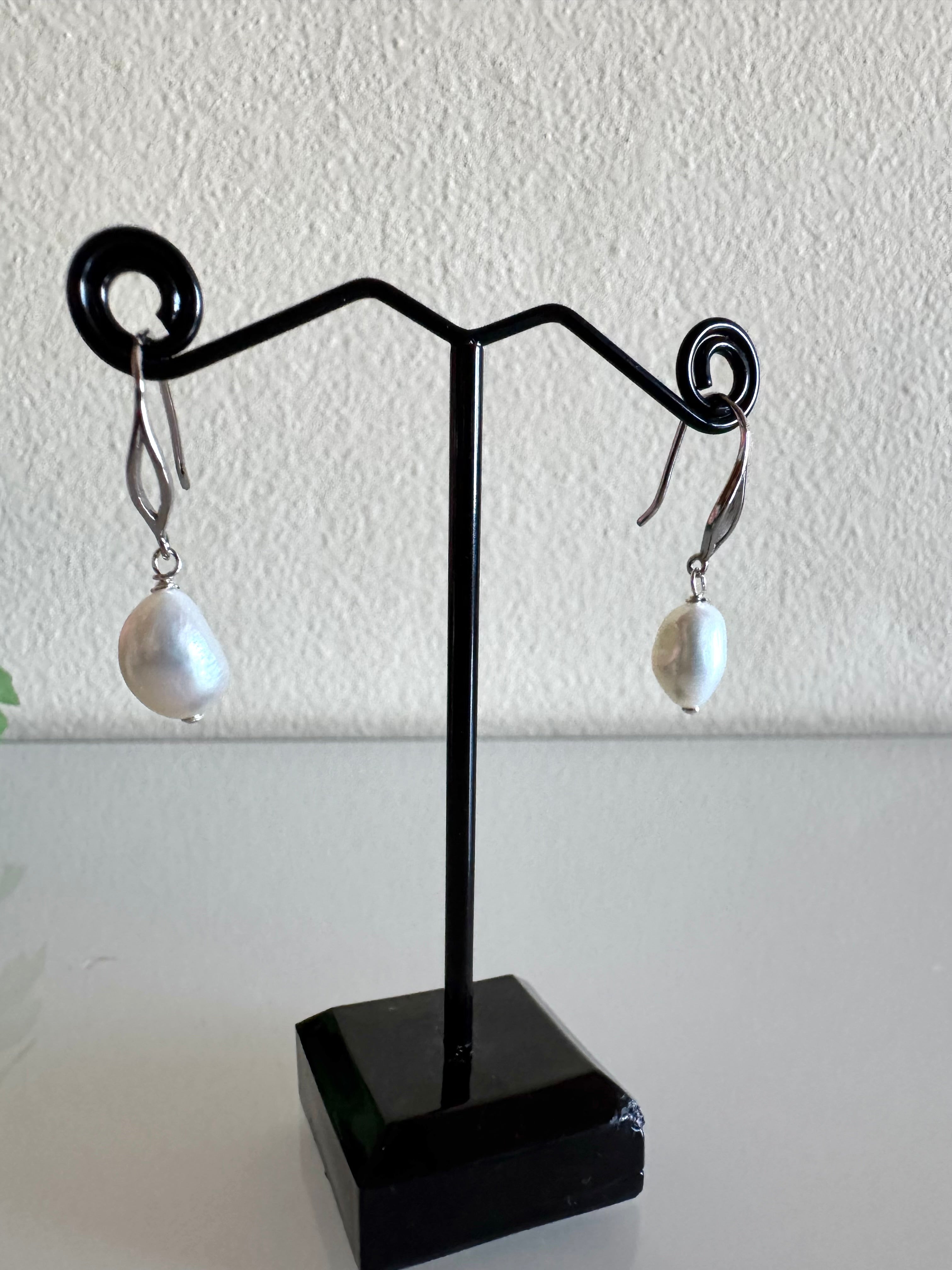 Sterling silver freshwater pearl earrings