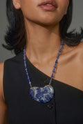 Sodalite necklace with stainless settings(Tarnish free)