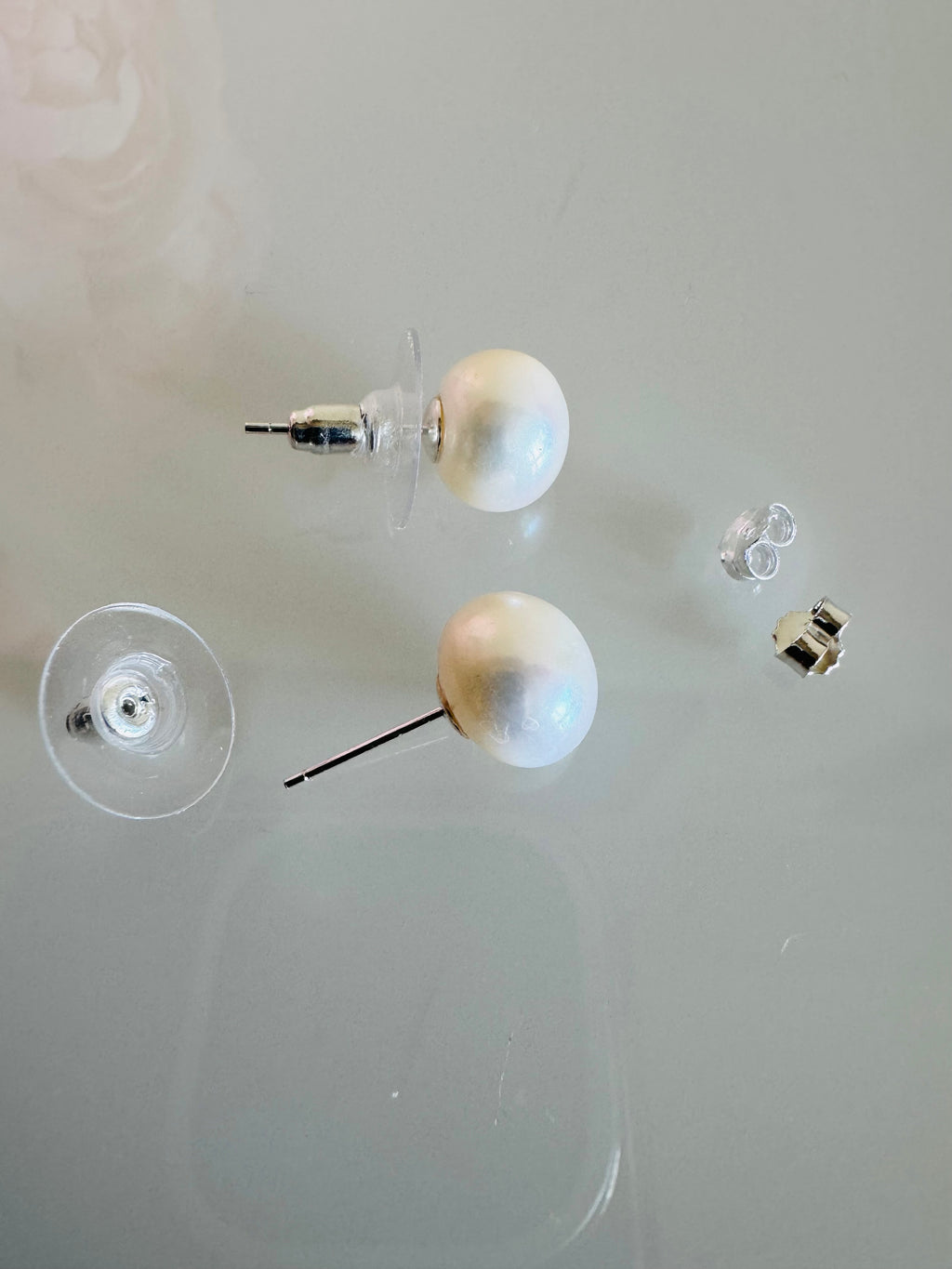 925 Silver Pearl Stud Earrings with Stainless Steel Body & Removable Jackets, Minimalist Dainty Double-Sided Earrings, Gift for Her